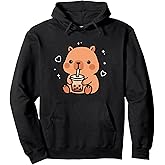 Kawaii Capybara Boba bubble tea Cute Anime Girls Boys Teens Pullover Hoodie