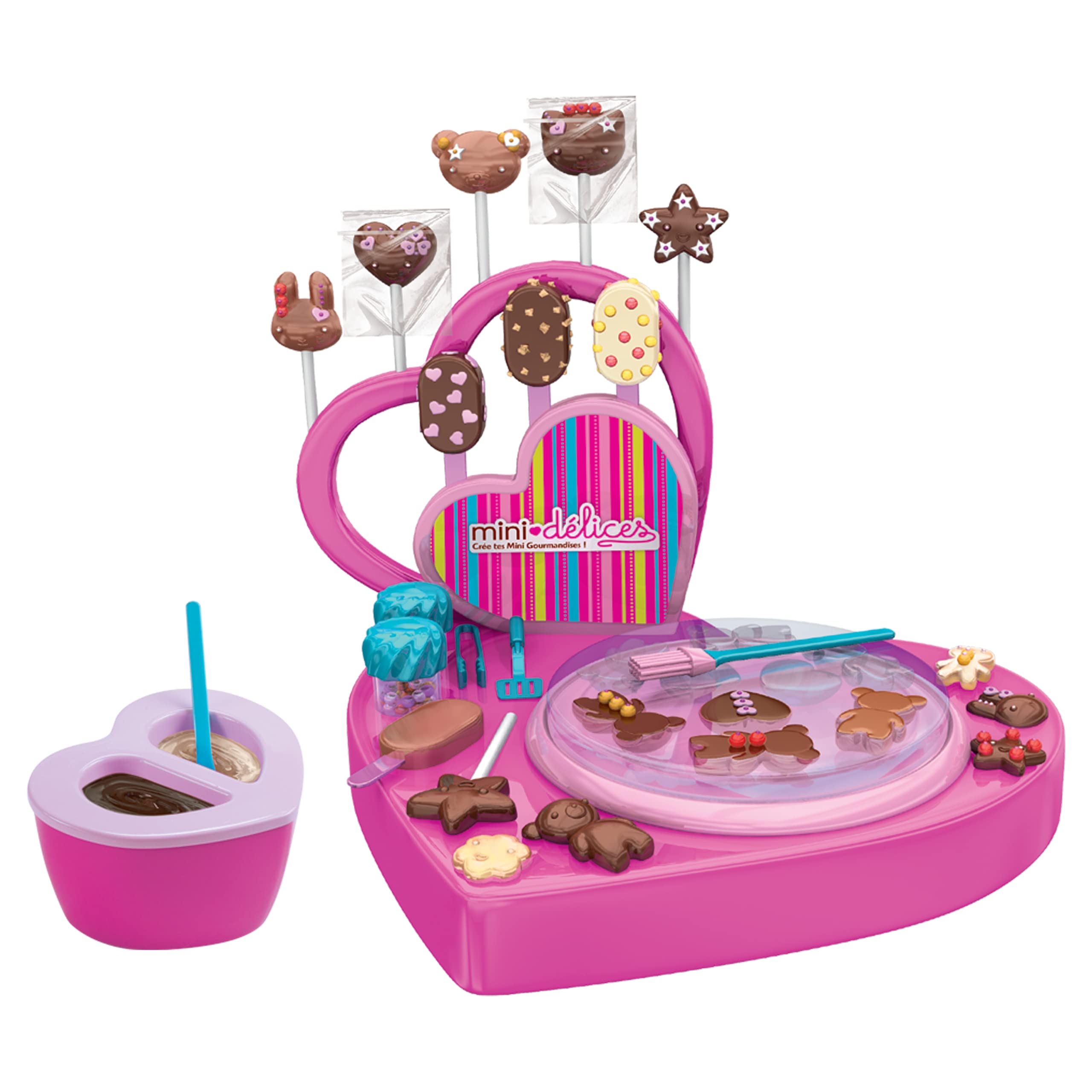Mini Delices 5-in-1 Chocolate Workshop for Kids - Create Your Own Chocolate Treats & Lollies - Includes Moulds, Bain-Marie, Gift Boxes & Wrappers - Fun & Safe DIY Activity Kit for Ages 6 and Above