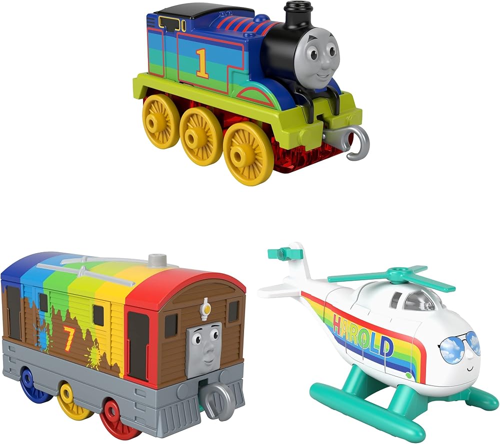 Thomas & Friends HDK12 Thomas Toby Harold Rainbow Train Helicopter Set Ages 3+