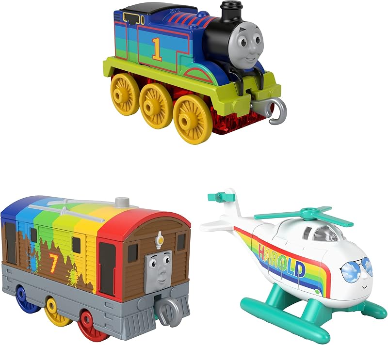 Thomas & Friends HDK12 Thomas Toby Harold Rainbow Train Helicopter Set Ages 3+