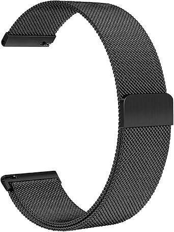 Masar 18mm Correa de Reloj magnética Negra Malla milanesa ...