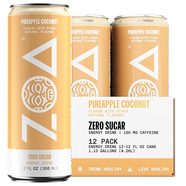 ZOA ZERO SUGAR ENERGY DRINKS – PINEAPPLE COCONUT...