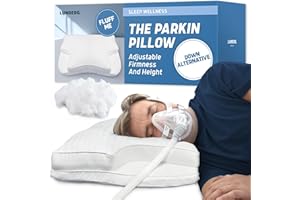 Lunderg Parkin CPAP Pillow for Side & Back Sleepers - The Only Down Alternative with Adjustable Filling & 100% Cotton Case - 