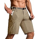 CQR Men's Quick Dry Stretch Hiking Cargo Shorts, Lightweight Water Resistant Tactical Casual, Golf & Outdoor with Pockets