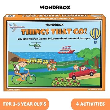 WONDRBOX Educational Toy for 3,4 and 5 Year Age: Things That GO!, DIY,Activity Kit, Learning Kit, Educational Kit, STEM Toy