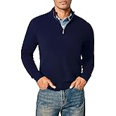 KVSS Men's Mock Neck Half Zip 100% Pure Cashmere Sweater, Pullover Cashmere Sweaters for Mens | Luxury from Inner Mongolia