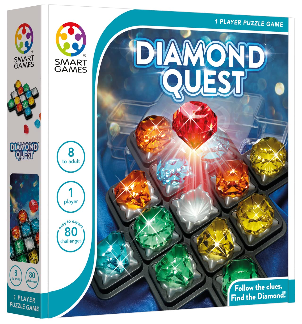 SmartGames - Diamond Quest, Puzzle Game with 80 Challenges, 10+ Years