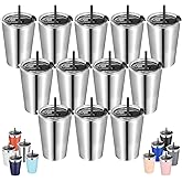 VEGOND 12oz Tumbler Stainless Steel Tumbler bulk Vacuum Insulated Double Wall Travel Tumbler with Lid and Straw Reusable Tumbler, Stainless 12 Pack