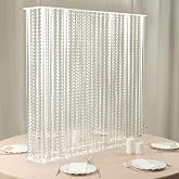 Efavormart 40"x40" Heavy Duty Acrylic Rectangular Wedding Centerpiece Stand with Pre-Chained Hanging Crystal Beads, Clear Tabletop or Floor Standing Flower Pedestal Stand with 10mm Thick Plexiglass
