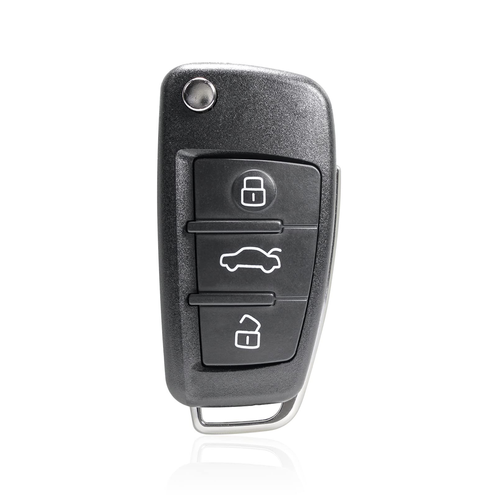 MACHSWON 3-Button Replacement Remote Flip Key Case - Black Shell for A3 A4 A6 Q7 TT