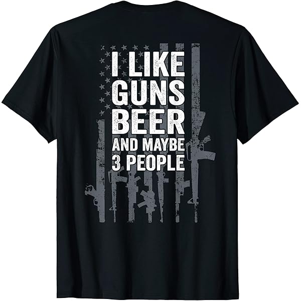 Sweatshirt "I Like Dogs Guns And Maybe 3 People" - Lustiges Design USA Flagge