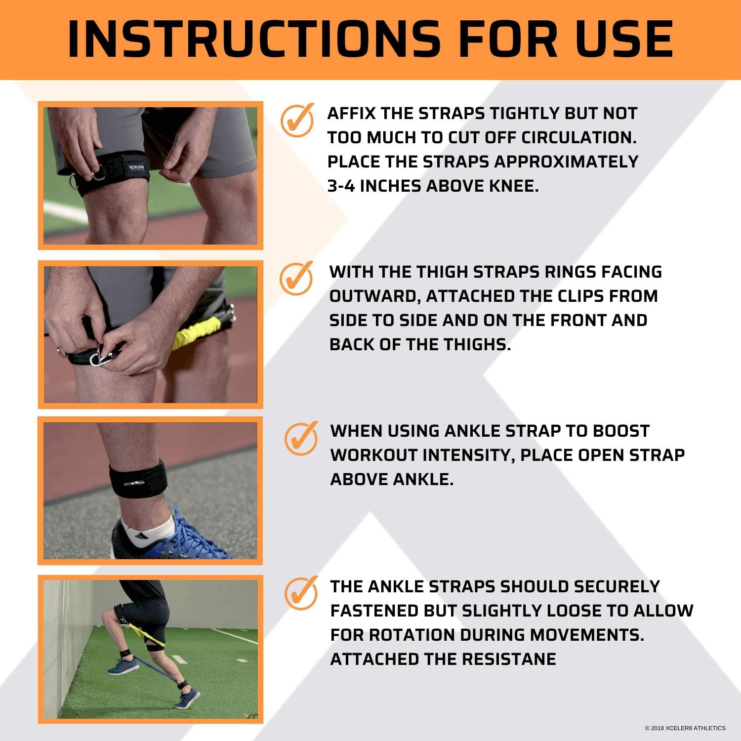 XCELER8 Athletics DYNAMX Trainer Speed and Agility Training Resistance Bands for All Sports | Includes Ankle Straps | Training Videos | Fast Sprinting, Explosive, Agile, Strength, Endurance : Sports & Outdoors