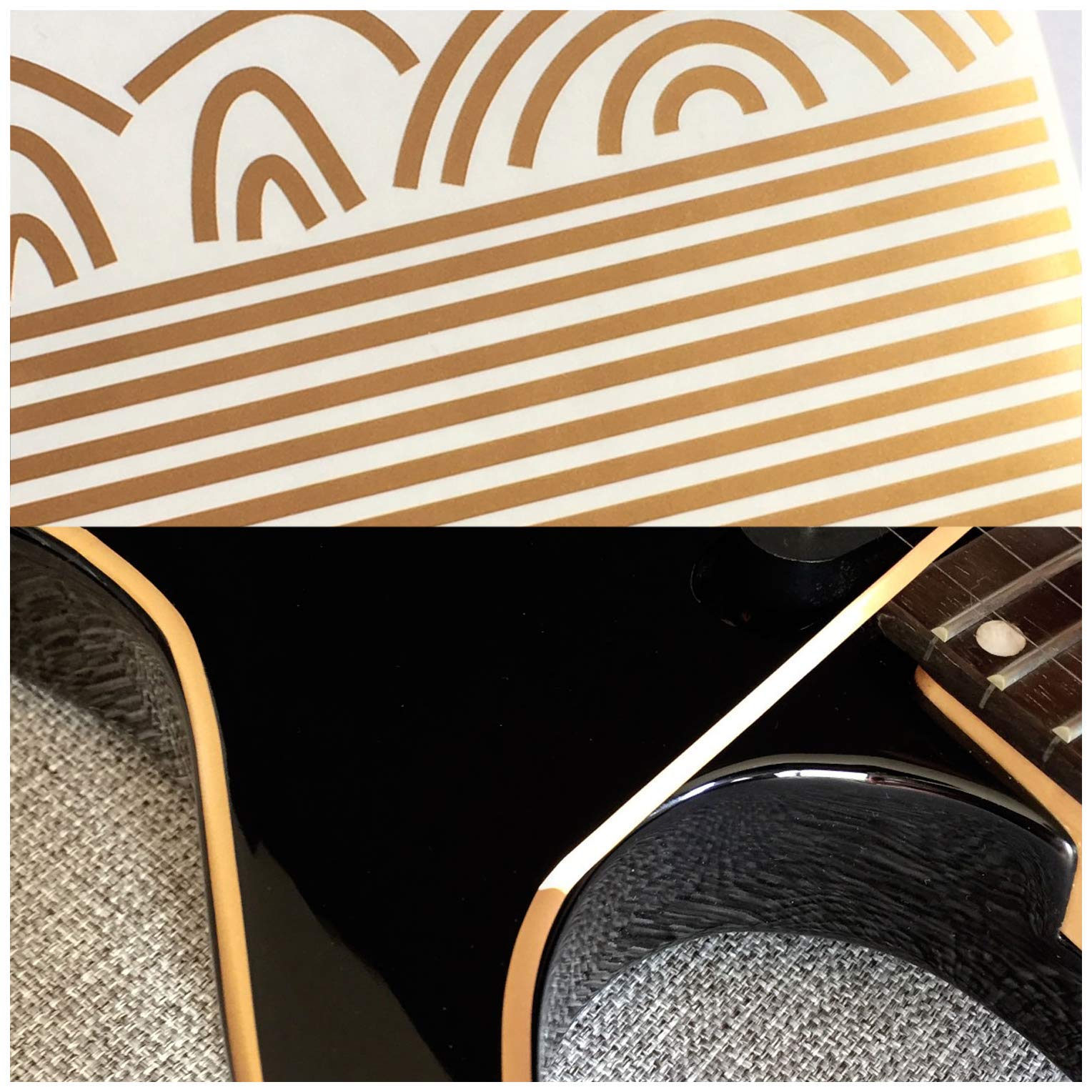 Inlaystickers Binding Stickers Decals for Guitar & Bass Body, Neck & Headstock - 3mm - Gold BI-3GD