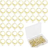 36 PCS Earring Hooks 18K Gold Plated Earring Buckle Lever Back Earring Hooks Gold Huggie Earring Jewelry Making for Women