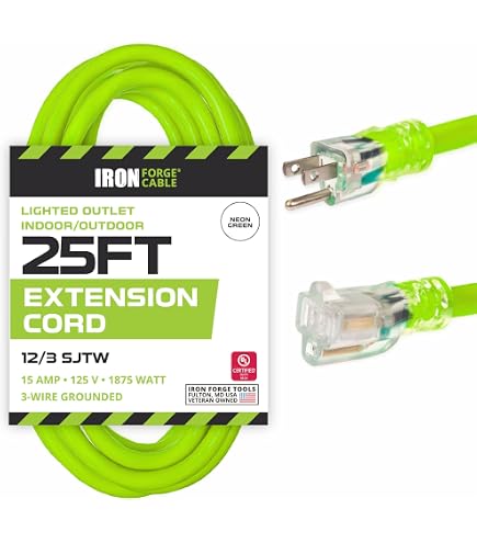 Iron Forge Cable Weatherproof 25 Ft Outdoor Extension Cord - 16/3
