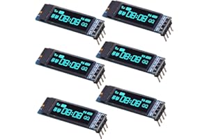 6 PCS 0.91 Inch OLED Display I2C Display Module IIC OLED Screen DC 3.3V~5V Compatible with Arduino Raspberry PI ESP32 ESP8266