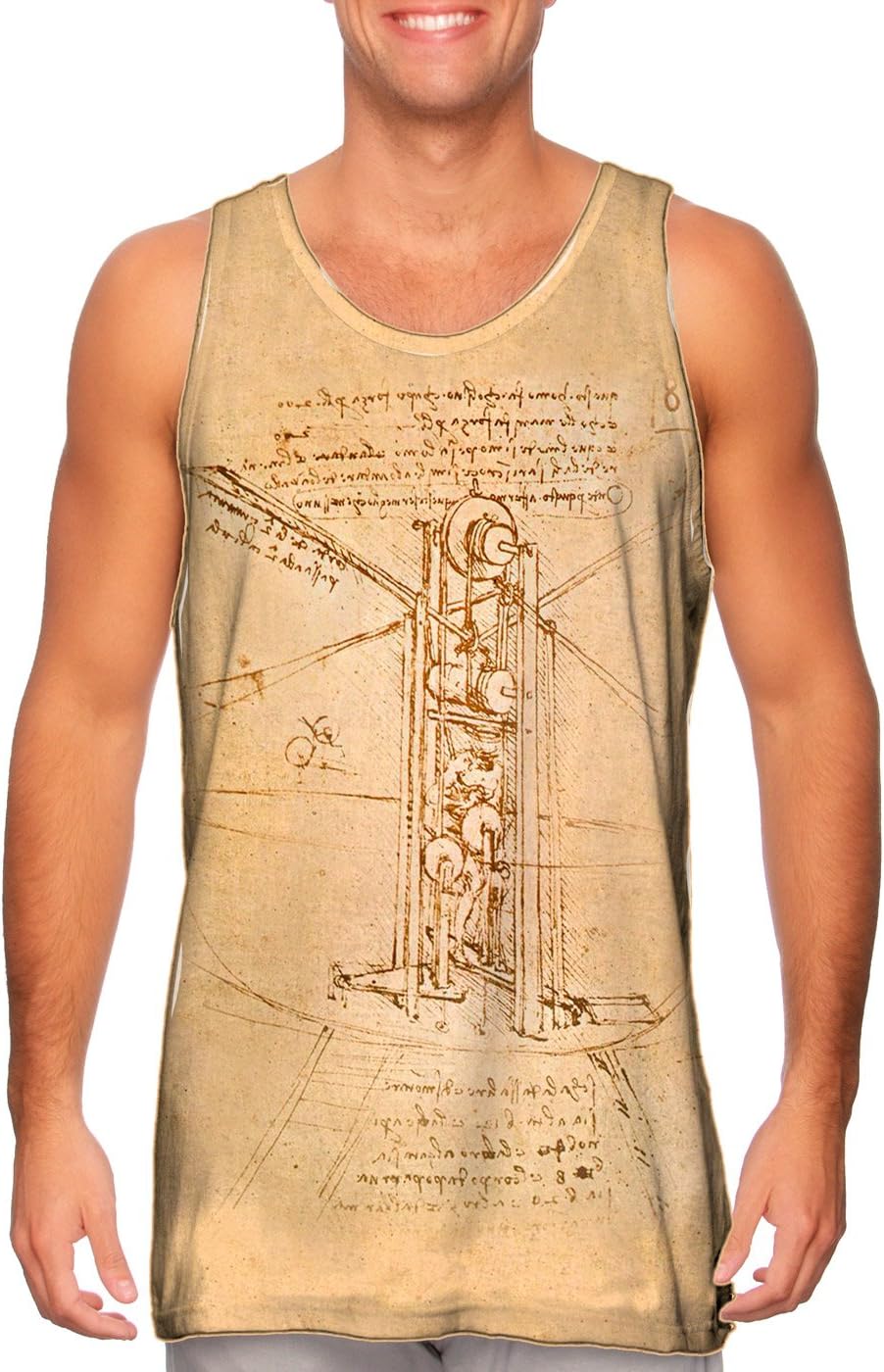 Yizzam- Leonardo Davinci - Flying Machine (1487) -Tshirt- Mens Tank Top