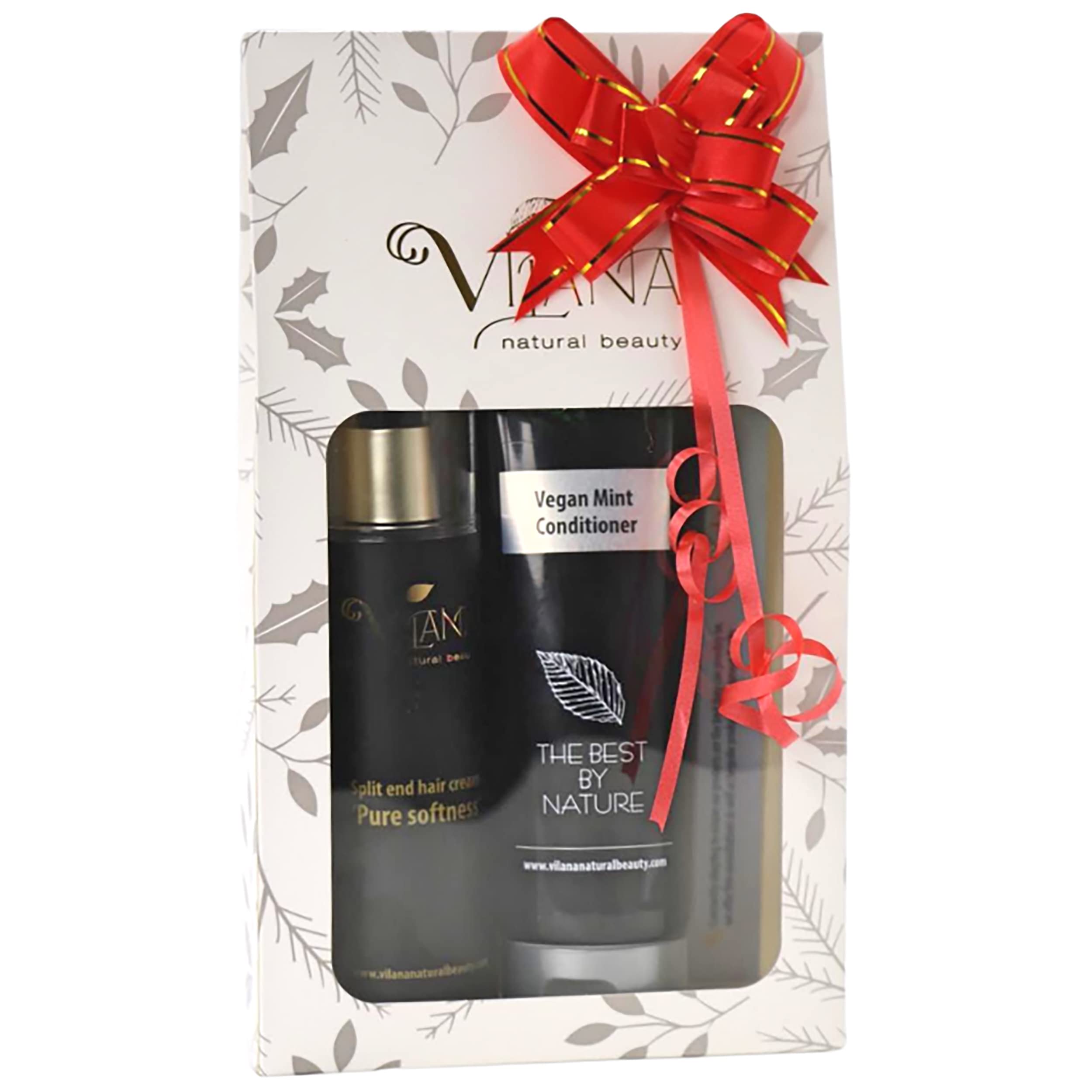 Gorgeous Hair Care Gift Set by Vilana | Mint Hair Conditioner 200ml – Hair Mask to Nourish Dry Damaged Hair | Split Ends Treatment Hair Cream 'Pure Softness' 100ml – For Healthy, Radiant & Soft Hair — image 1