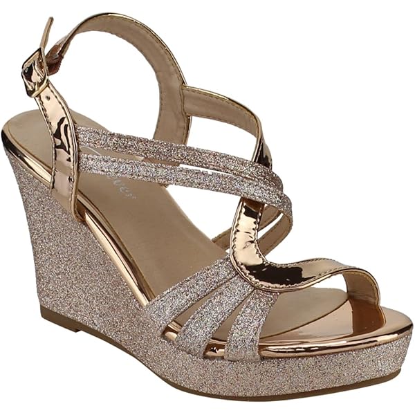 Amazon.com | FOREVER FQ22 Women's Glitter Strappy Wrapped