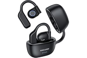 Kinglucky Open Ear Wireless Headphones Bluetooth Sport Headset Ear Clip-On Earbuds with Microphone for Noise Call, IPX6 Water-Resistant, Air Conduction Wireless Headset for Running, Cycling, Driving