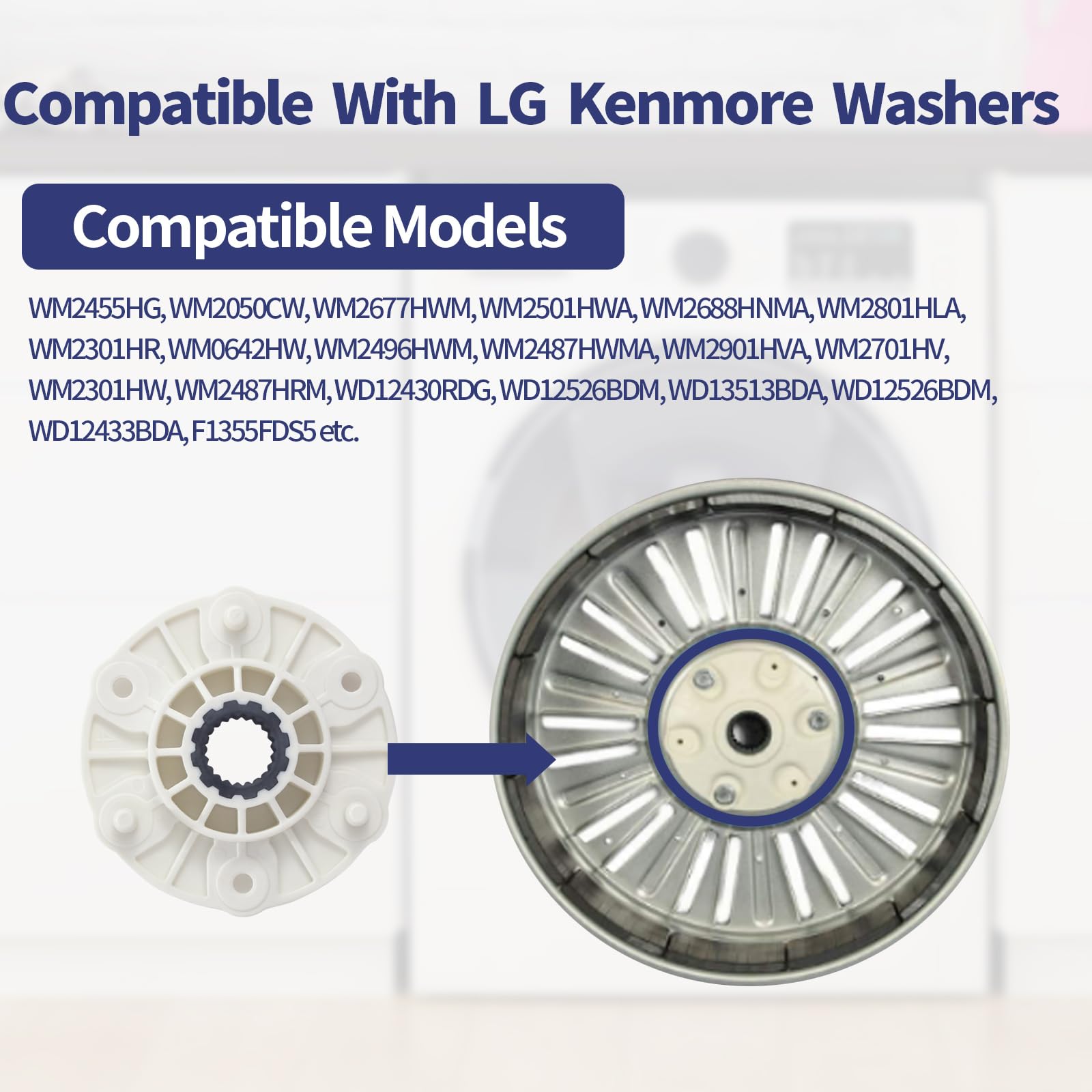 MBF618448 PBT-GF30 Washer Rotor Hub Compatible With LG Kenmore Washing Machine, Replacement Part # 4413ER1003A 4413ER1003B 4413EA1002B 4413ER1001C 4413ER1002F