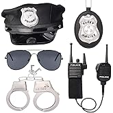 Beelittle Police Hat Handcuffs Walkie Talkies Badge Sunglass Costume Accessories