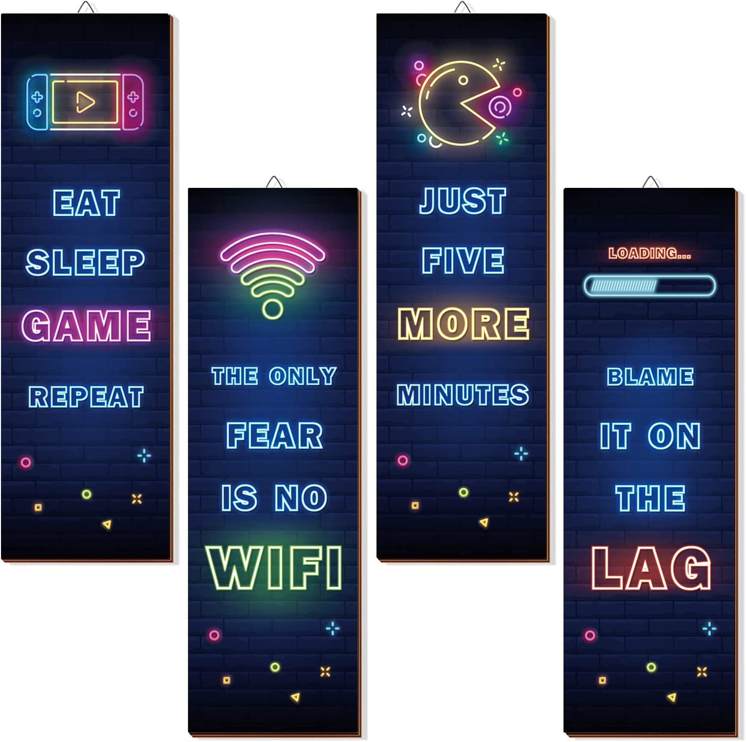 HPNIUB Neon Light Gaming Wood Sign,Gamer Room Wall Art,Game Room Sign,Gaming Wood Sign for Boys Bedroom,Playstation Hanging Decor,Gamer Gifts for Teenage,Xbox Wall decor for Nursery Kids Room, Blue B