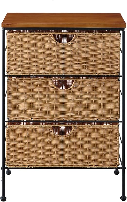 Amazon Com 4d Concepts 3 Drawer Wicker Chest In Honey End Tables