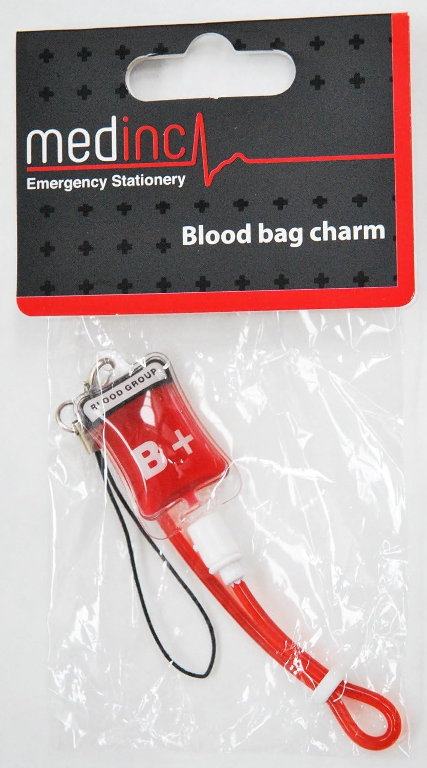Blood Bag Key Chain Key Ring Mobile Phone Charm Blood Group (Blood Type ...