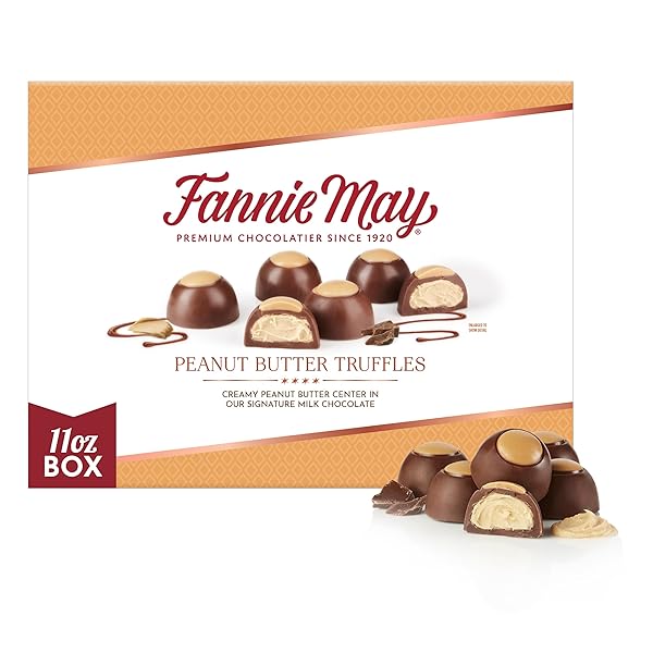 FANNIE MAY, MILK CHOCOLATE CANDY, PEANUT BUTTER TRUFFLES,...