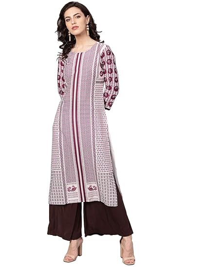 Crepe Digital Printed Kurti(VPK1678_Purple_Free Size)