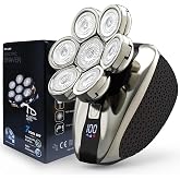7D Head Shavers for Bald Men, Water Proof Electric Razor for Men with LED Display, Detachable Wet/Dry Anti-Pinch Head Shavers, Shaving Grooming for Balder, Perfect for Home &amp; Travel(Black)