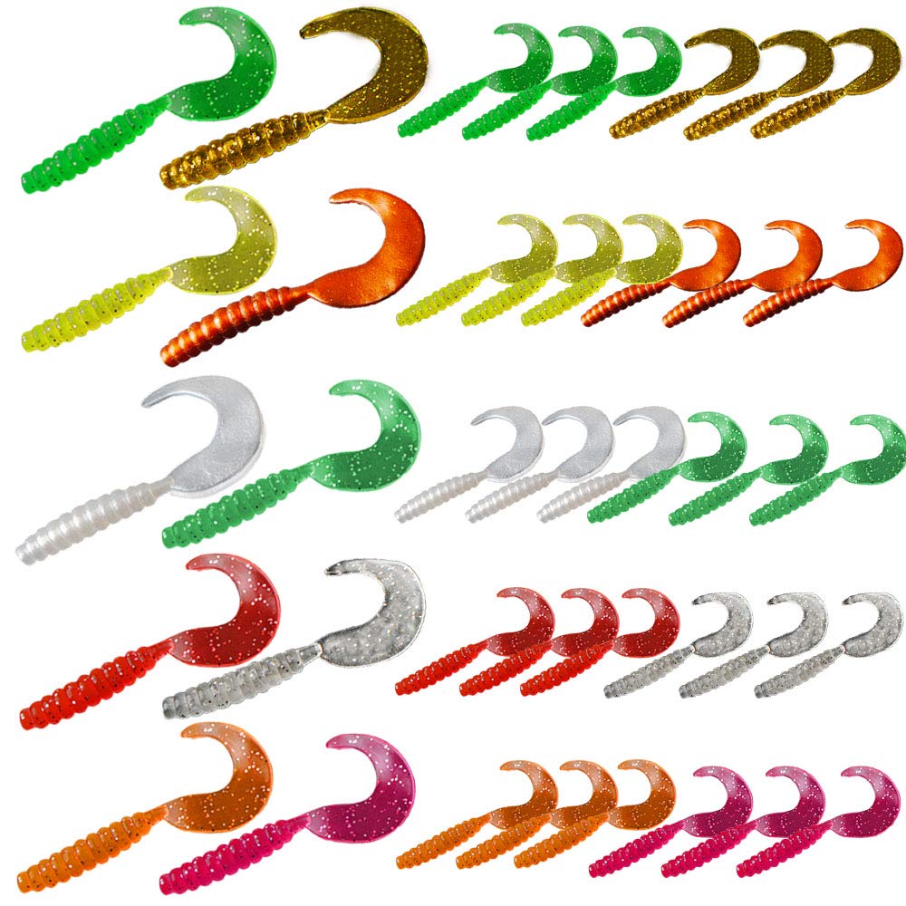 senvenelec 40Pcs Artificial Bait, Soft Silicone, Artificial Earthworm, Earthworm Bait Worm Fishing Lure Simulation Worms Plastic Green Environment Strong Temptation Bait Fake Worm.