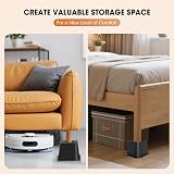 MYMULIKE Bed Risers 4 Inch Heavy Duty Up to 6000 Lbs L Shape 4 Pack Black view 6