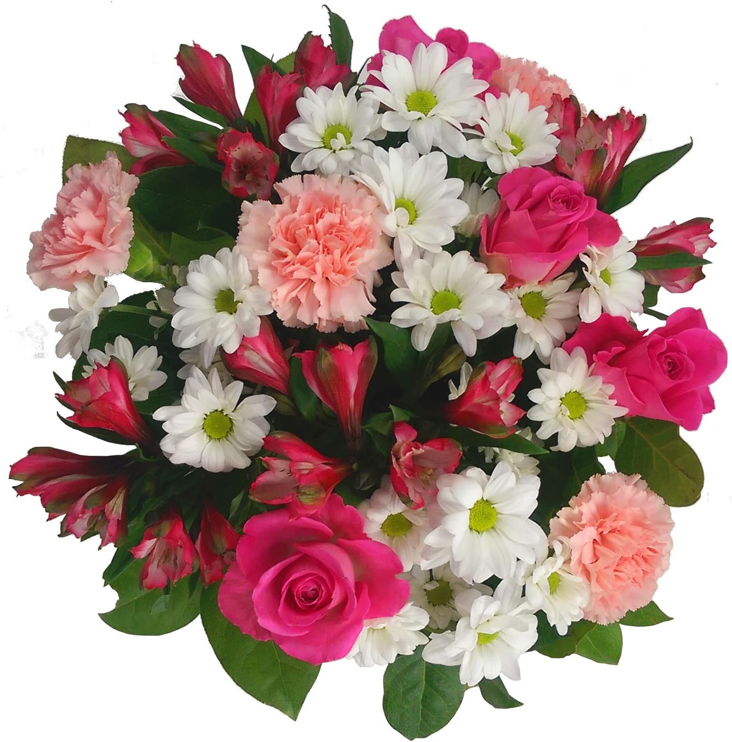 Clare Florist Precious Pink and White Fresh Flower Bouquet, Beautiful Roses, Carnations - Image 3