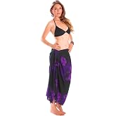 1 World Sarongs Womens Hibiscus Flower Swimsuit Sarong