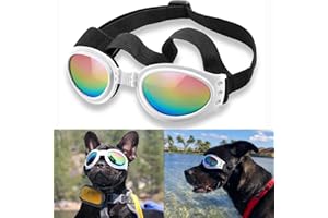 QUMY Dog Sunglasses Dog Goggles for Medium Large Breed Dogs, Wind Dust Fog Snow Protection Eye Wear Pet Glasses with Adjustab