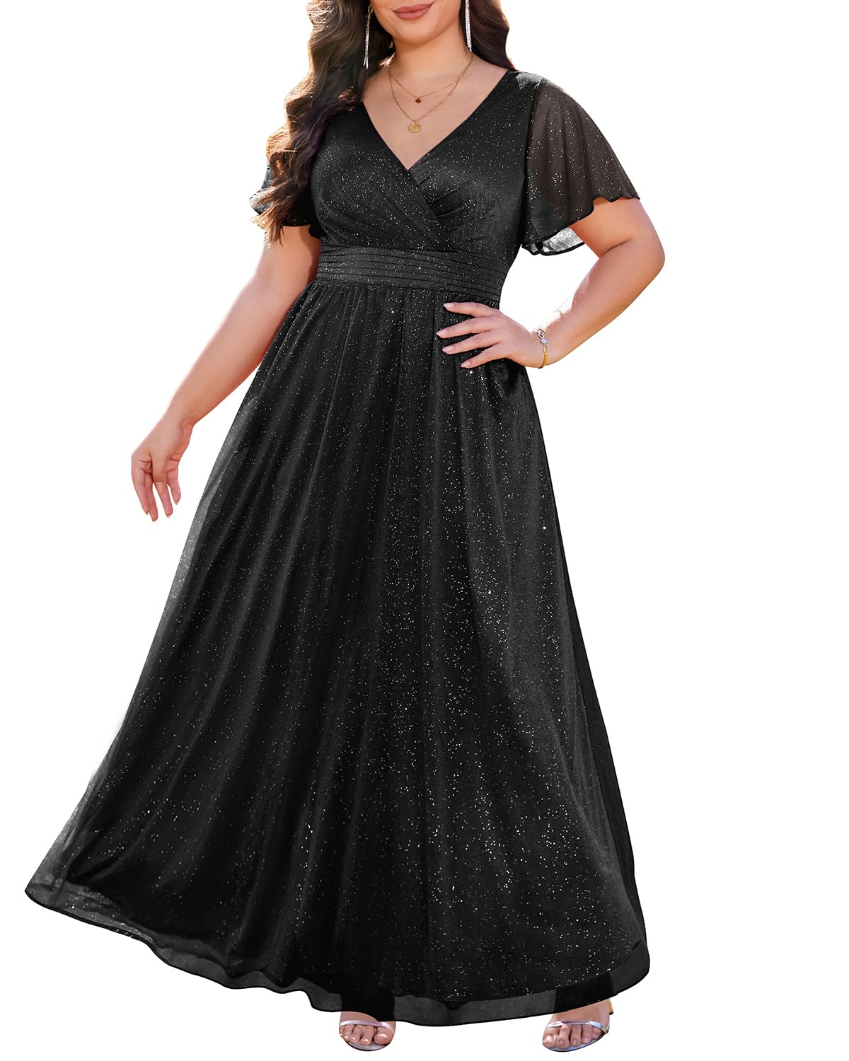 Photo 1 of Talisea Black Formal Dresses for Women Plus Size Long Ball Gowns Elegant Evening Prom Sparkly Gala Wedding Guest Dress 2025 22w