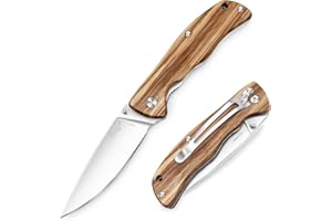 Vickay Pocket Knife for Men, Folding Knife with Clip, 3.74" 8Cr13MoV Steel Blade, Wood Handle EDC Knife for Outdoor Camping,Tactical, Hunting and Fishing Gift (Zebrawood)