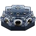 S SYDIEN 1pc Power Distribution Block Car Audio 1 in 5 Ways Out Car Audio Distribution Block 0 Gauge Input 2/4/8 Gauge Out Ground Cable Splitter Distribution Block for Automotive