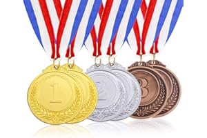 Caydo Gold Silver Bronze Award Medals, 1st 2nd 3rd Place Medals for Awards for Adults for Sports, Competitions, Party, 2 Inch(6PCS/63PCS/96PCS)