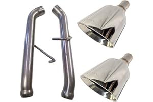 B2 Fabrication Axle-Back Exhaust for 2019-2024 RAM 1500 (5th Gen) with 5" Polished Tips - 409 Stainless Steel #DR-07P