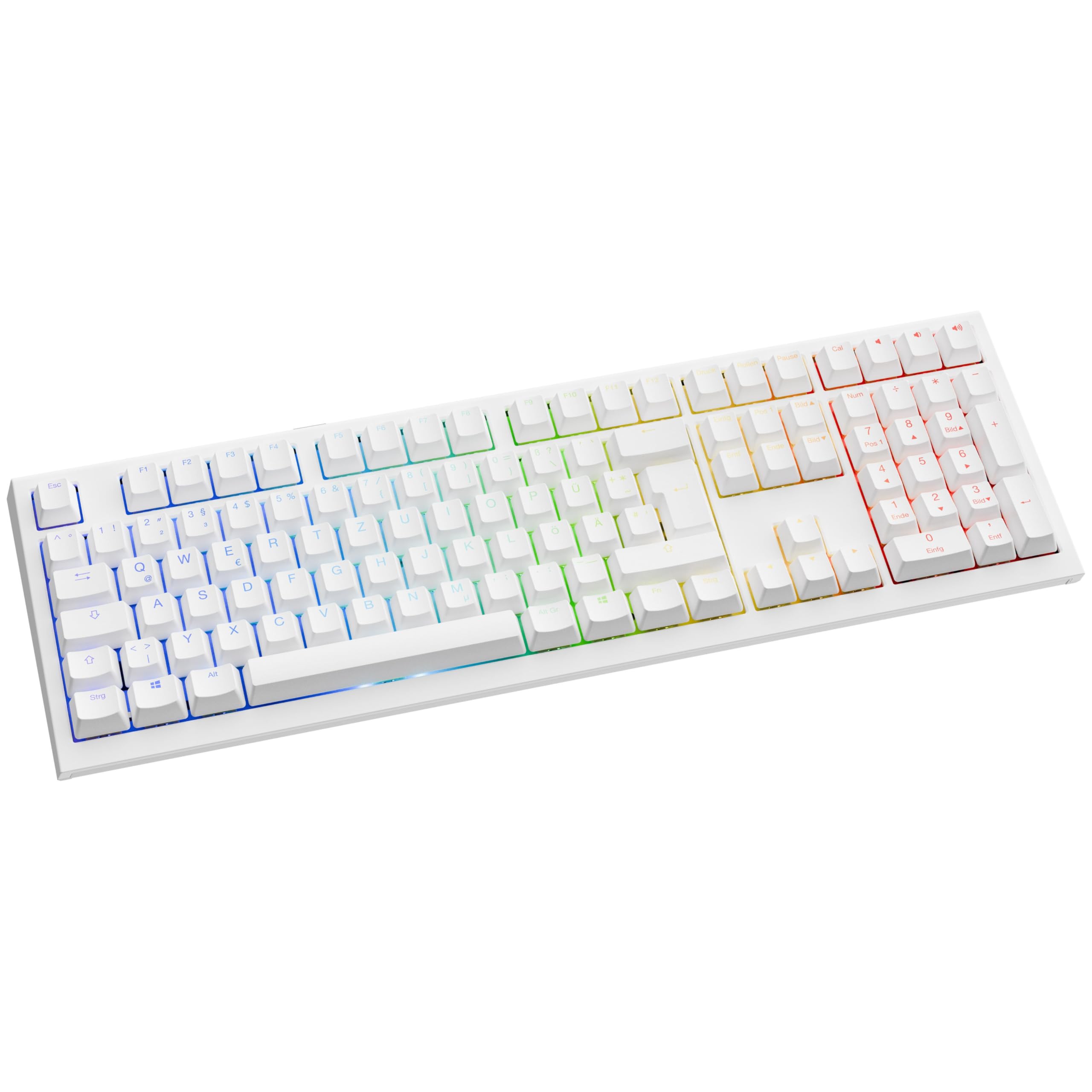 Ducky One X Wireless Gaming Tastatur Weiß – Full-Size, Induktive Switches, Tri-Mode-Konnektivität (USB-C, 2.4GHz, Bluetooth), Rapid Trigger, Einstellbare Auslösung, RGB, ISO deutsch