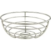 Spectrum Euro Wire Fruit Basket for Kitchen Countertop Storage, Sturdy Steel Metal Wire Decorative Fruit Bowl for Fresh Produce Vegetables Bread &amp; Snacks Modern Open Design for Airflow, Satin Nickel