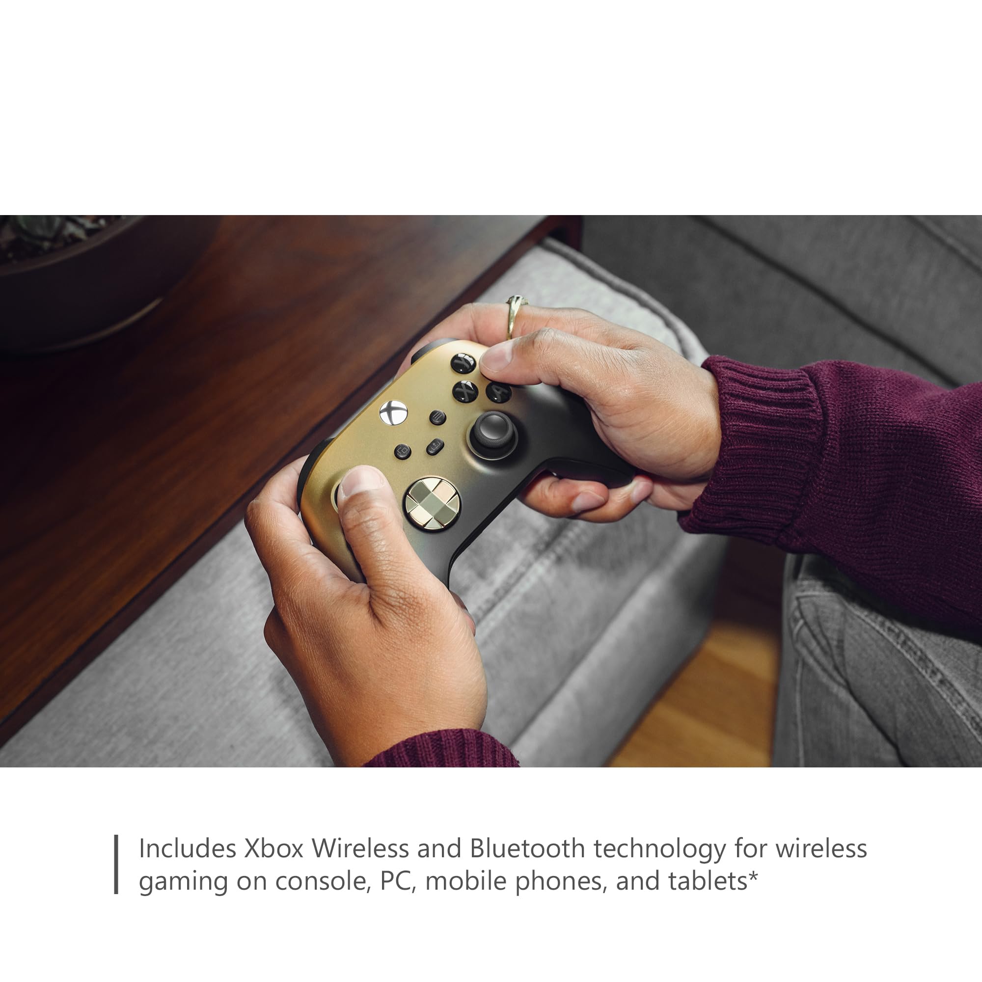 Xbox Special Edition Wireless Gaming Controller – Gold Shadow – Xbox Series X|S, Xbox One, Windows PC, Android, and iOS