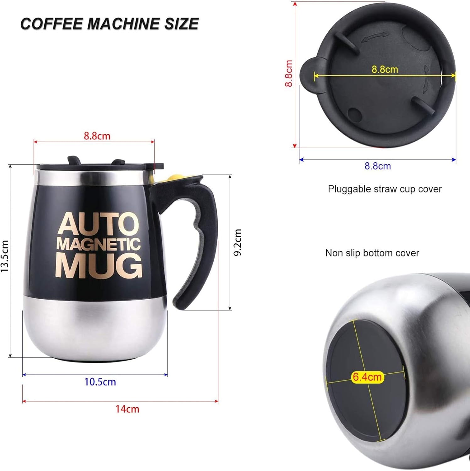 Caffettiere Elettriche Xsbb Self Stirring Coffee Mug Automatic Mixing Stainless Steel Cup For Office Kitchen Pink Casa E Cucina Visonic In