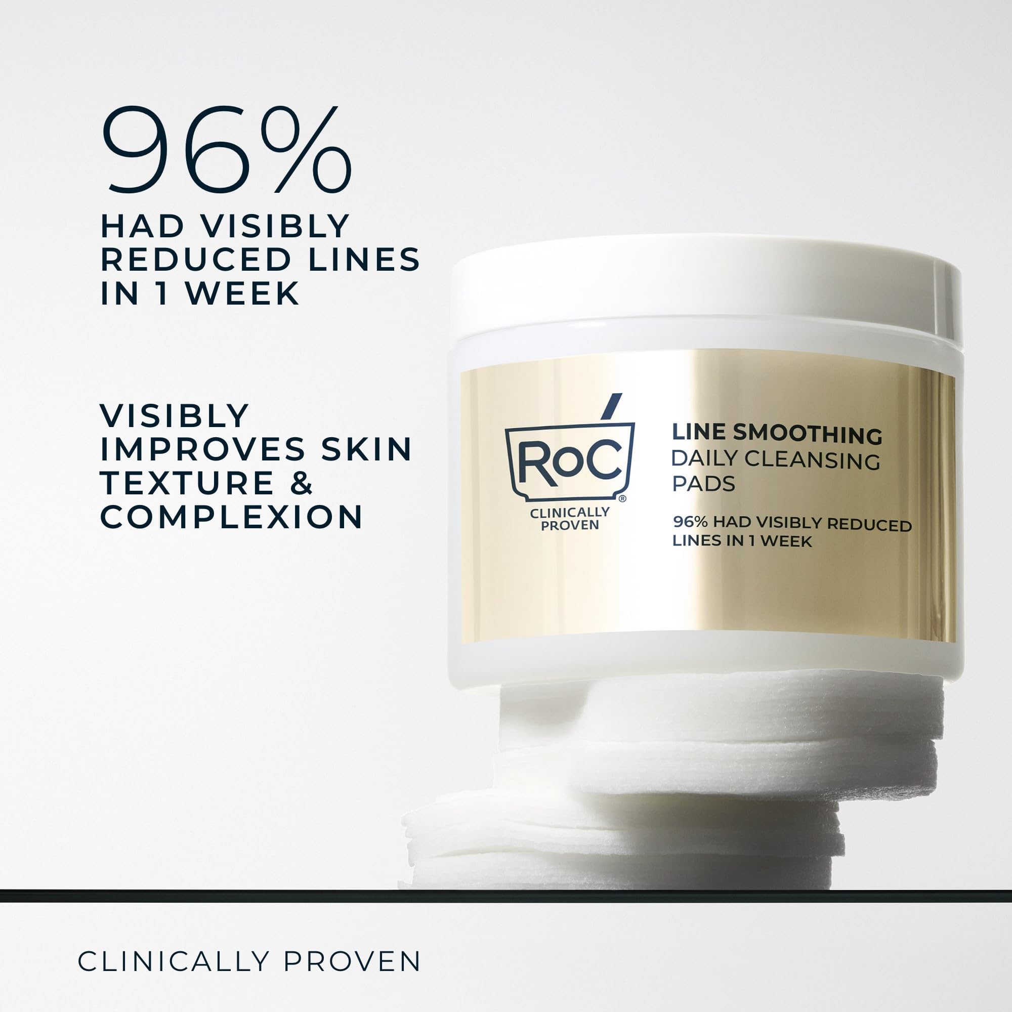 RoC Resurfacing Disks, Hypoallergenic Exfoliating Makeup Remover Pads for Wrinkles and Skin Tone, Hypo-Allegenic Skin Care, Oil-Free Daily Cleanser, 28 Count (Packaging May Vary)