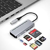 7-in-2 Memory Stick Pro Duo Card Reader, USB-A &amp; USB-C Multi-Card Reader for SD/TF/CF/MS/XD Memory Cards, 5Gbps High-Speed Transfer, SD Card Reader for iPhone 15/16/17, MacBook, iPad, Android, Camera
