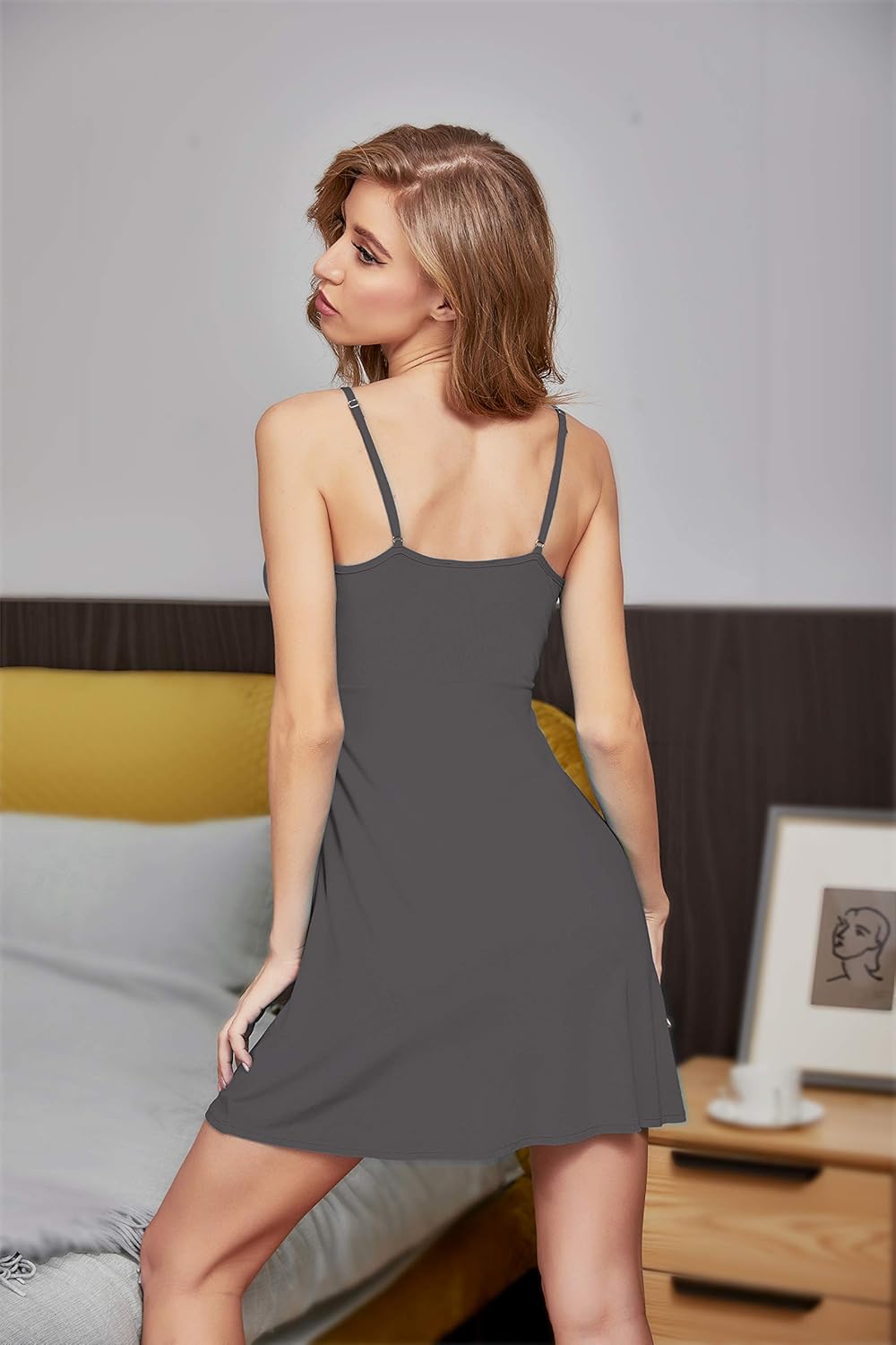 Hotouch Sleepwear Womens Chemise Nightgown Full Slips Lace Sling Dress Sexy Lingerie S-XXL at  Women’s Clothing store