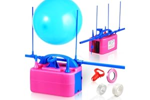 PARTY ZEALOT Balloon Pump Electric, Electric Air Pump Replace Manual Balloon Hand Pump, US Standard Plug Balloon Inflator Pump Electric with Dual Nozzles for Balloon Arch, Balloon Stand, Party Decorations